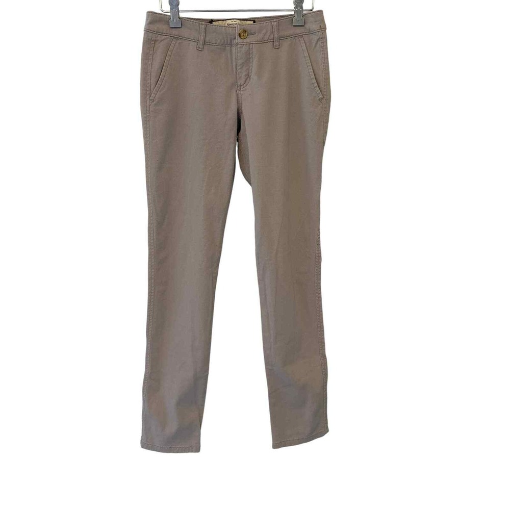 Abercrombie & Fitch Skinny Chino Pants Womens 2R W26 L31 Taupe Gray Low‎ Rise